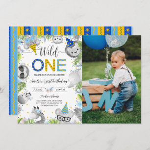 Invitación Muchacho cachorro, animales salvajes, una foto