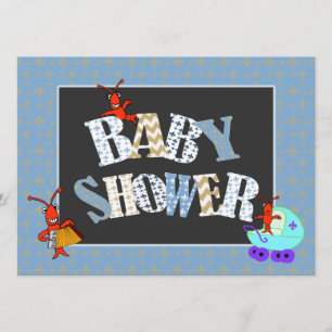 Invitación Muchacho de Baby Shower de los cangrejos de la