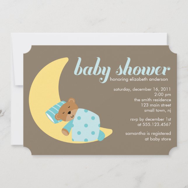 Invitación Muchacho de sueños dulces Baby Shower (Anverso)