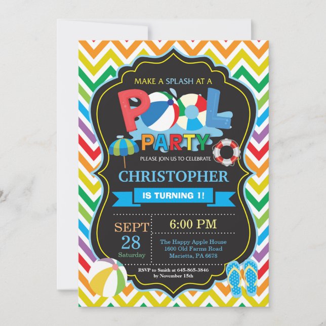 Invitación Muchacho del chapoteo de Splish del verano de la (Anverso)