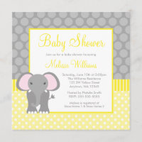 Muchacho gris amarillo Baby Shower del lunar del