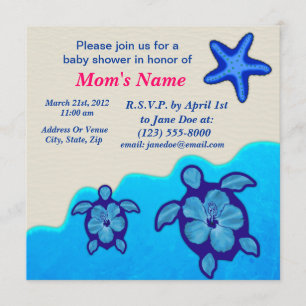 Invitación Muchacho Honu Baby Shower