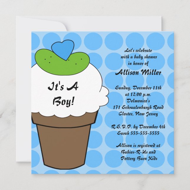Invitación Muchacho lindo Baby Shower de las salmueras y del (Anverso)