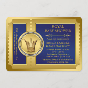 Invitación Muchachos azules reales Baby Shower real