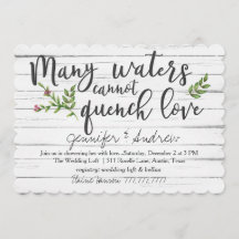 Muchas aguas no pueden calmar el amor a la novia