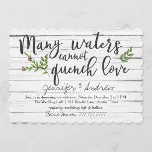Invitación Muchas aguas no pueden calmar el amor a la novia