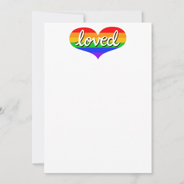 Invitación MUCHO AMADO- Corazón de amor arcoiris - (Anverso)