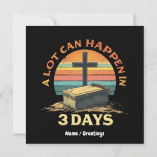 Invitación Mucho puede ocurrir en 3 días de feliz Pascua reli