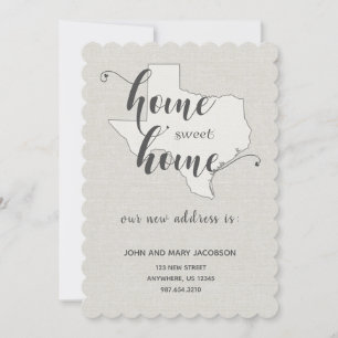 Invitación Mudarse a Texas Nueva Dirección Hogar Dulce Hogar