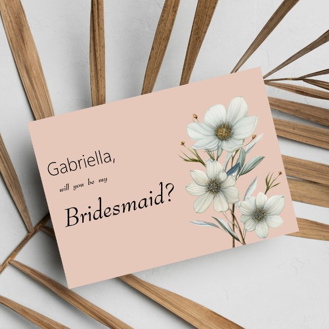 Invitación Muelle floral de menta blanca de durazno de moda (Chic peach white mint floral spring Bridesmaid)