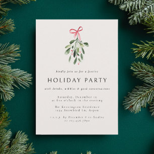 Invitación Muérdago Moderno Elegante Fiesta de Navidad