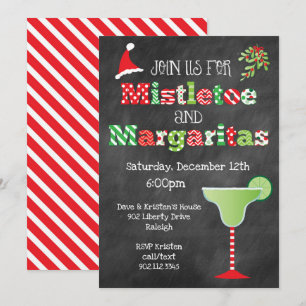 Invitación Muérdago y fiesta de Navidad de los Margaritas