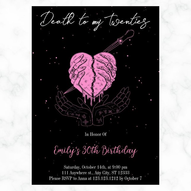 Invitación Muerte a mi fiesta de cumpleaños de Halloween de l (Subido por el creador)