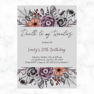 Invitación Muerte a mi fiesta de cumpleaños de Halloween de l