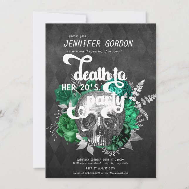 Invitación Muerte a mi fiesta de cumpleaños juvenil | Fiesta  (Anverso)