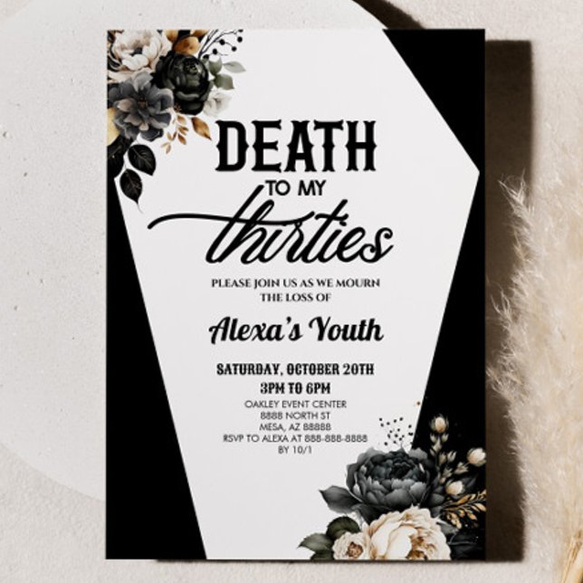 Invitación Muerte a mi Fiesta Floral 40 de los 30 años (Subido por el creador)