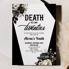 Invitación Muerte a mi Fiesta Floral de 20 años
