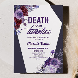 Invitación Muerte a mi Fiesta Floral de 20 años