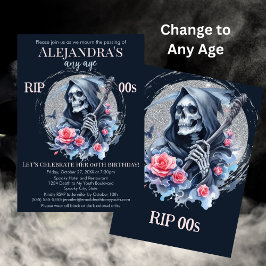 Invitación Muerte a mi juventud agita fiesta de cumpleaños de