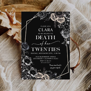 Invitación Muerte a mis 20 años Floral 30 cumpleaños
