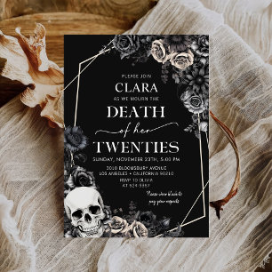Invitación Muerte a mis 20 años Floral 30 cumpleaños