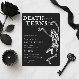 Invitación Muerte a mis adolescentes Tendencia gótica Cumplea