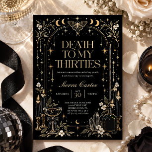 Invitación Muerte a mis treinta años Fiesta de cumpleaños gót
