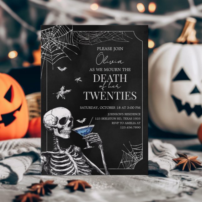 Invitación Muerte a mis veinteañeros cumpleaños gótico de Hal (Death of my Twenties Birthday Party Invitation)
