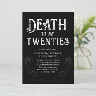Invitación Muerte a mis veinteañeros cumpleaños número 30
