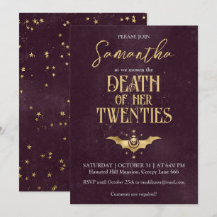 Invitación Muerte a mis Veinteañeros Fiesta de Cumpleaños 30