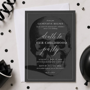 Invitación Muerte a tu fiesta de cumpleaños 13 de la infancia