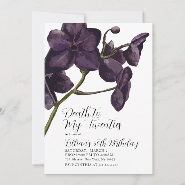 Invitación Muerte de flor negra a la juventud (Anverso)