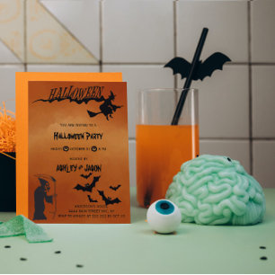 Invitación Muerte de la fiesta de Halloween de miedo para adu