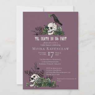 Invitación Muerte de la il Gótica Irlandés Floral Skull Brida