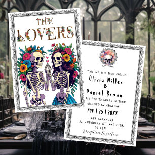 Invitación Muerte de la muerte gótica floral halloween Boda d