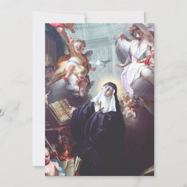 Invitación Muerte de Saint Scholastica (Anverso)