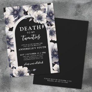 Invitación Muerte Floral A Mi Juventud Cumpleaños 30