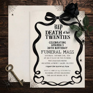 Invitación Muerte gótica de sus veinte años Funeral de cumple