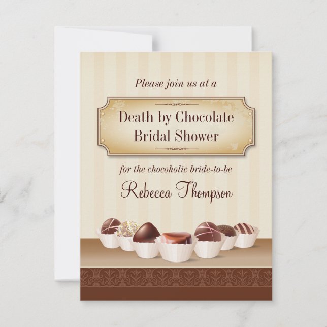 Invitación Muerte por la ducha nupcial del chocolate (Anverso)