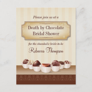 Invitación Muerte por la ducha nupcial del chocolate