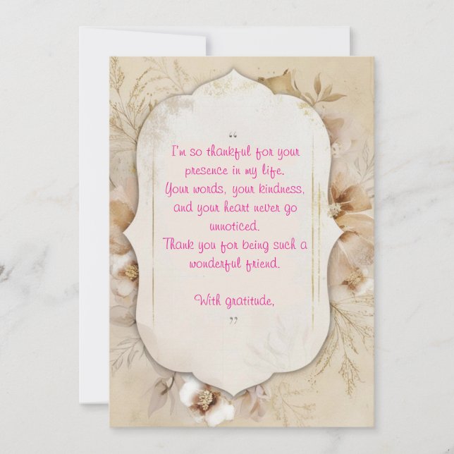 Invitación muestra de agradecimiento (Anverso)