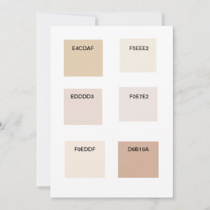 Invitación Muestra de color Tan Champagne