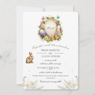 Invitación Muestra de Semana Santa Mini Conejo Floral y Boda