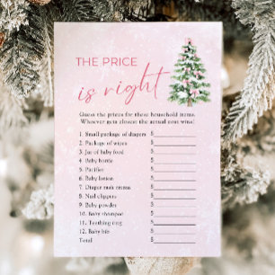 Invitación Muestra el árbol de Navidad y el precio es el Baby