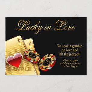 Invitación MUESTRA SOLO Boda estilo Casino: semibrillante