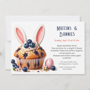 Invitación Muffin de conejo de arándano Desayuno de Pascua Fi