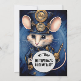 Invitación Muffinpounce Steampunk Animal Nombre personalizado