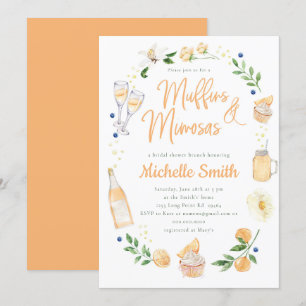 Invitación Muffins y Mimosas Bridal Shower Brunch Fiesta