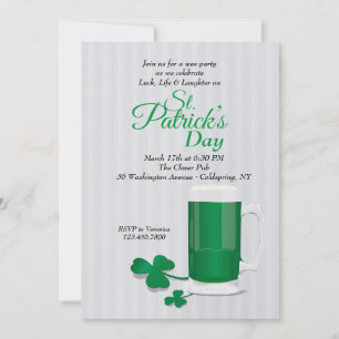 Invitación Mug de cerveza verde St. Patrick's Day Invitation
