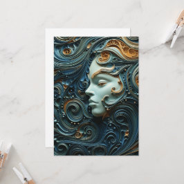 Invitación Mujer a la luz de la luna Arte 3D